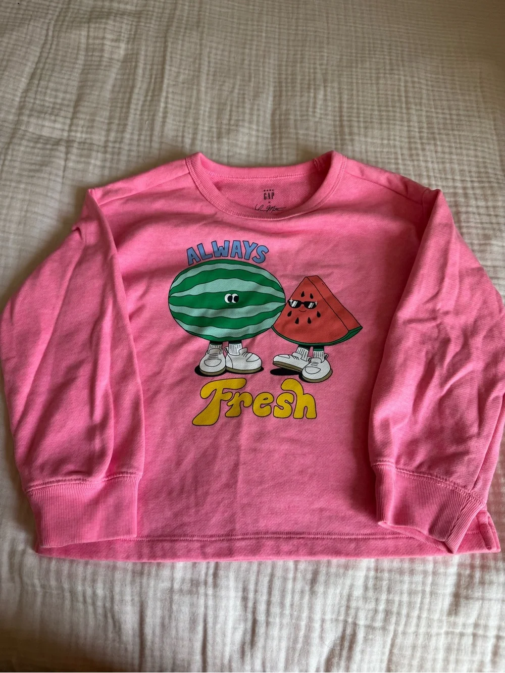 GAP Kids Pink 'Always Fresh' Watermelon Graphic Sweatshirt